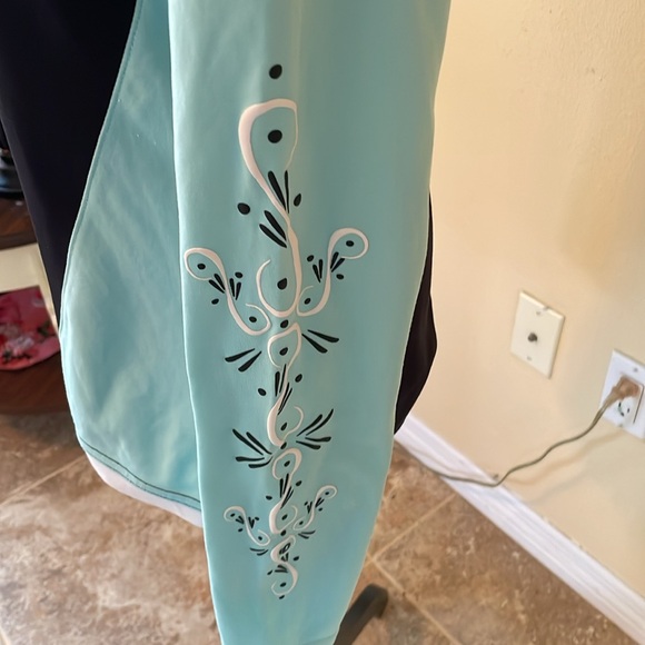 PEARL IZUMI black with teal sleeves with artistic design in white/black sz XL - Picture 2 of 4